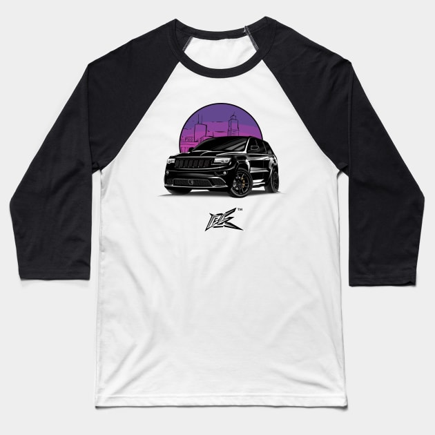 jeep cherokee srt8 black Baseball T-Shirt by naquash